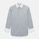 Navy Micro-Tattersall Check Shirt with Constrast T&A Collar and Cuffs 18
