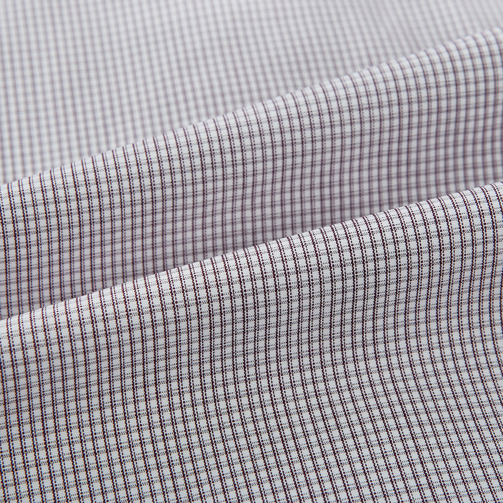 Brown Micro-Tattersall Check Shirt with Constrast T&A Collar and Cuffs 19