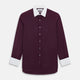 Dark Burgundy Pinstripe Shirt With Contrast Collar & Cuffs 19