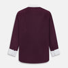View 3 of product Dark Burgundy Pinstripe Shirt With Contrast Collar & Cuffs 19