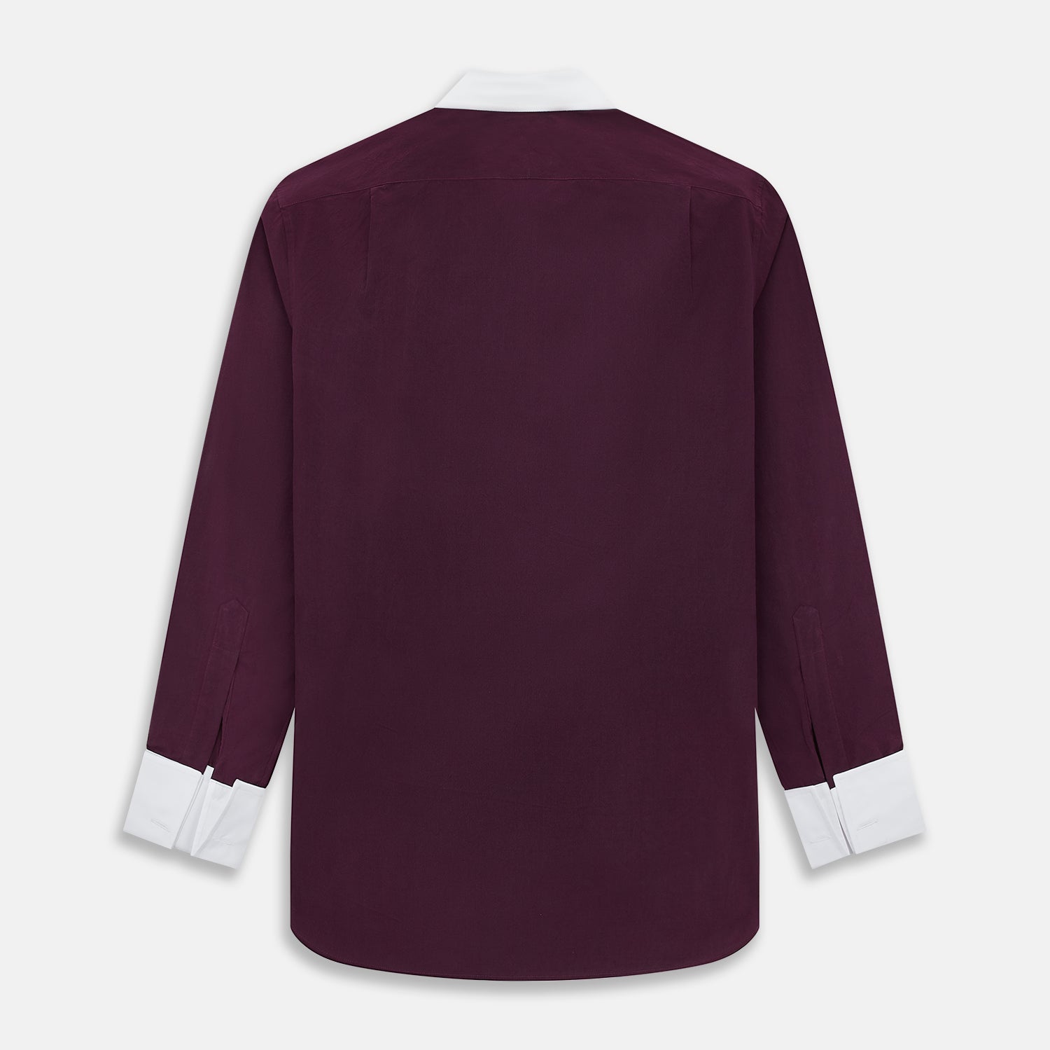 View 3 of product Dark Burgundy Pinstripe Shirt With Contrast Collar & Cuffs 19