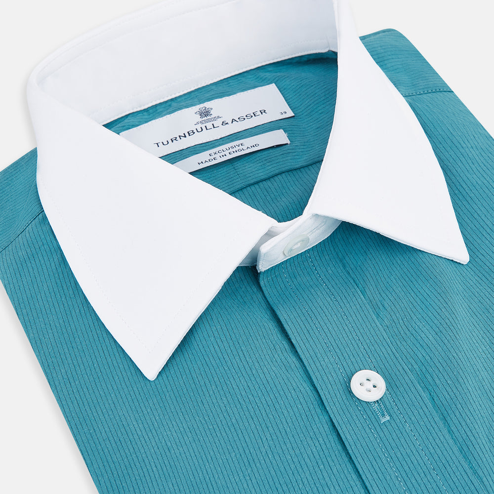 Turquoise Pinstripe Mayfair Shirt 19
