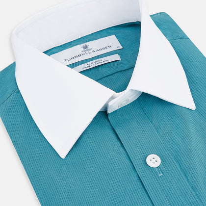 Turquoise Pinstripe Mayfair Shirt Image 1