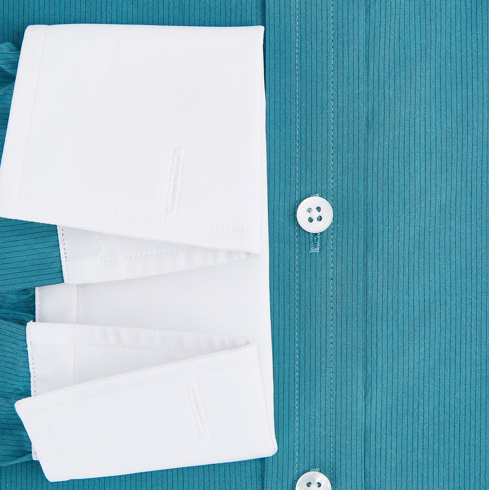 Turquoise Pinstripe Mayfair Shirt 19