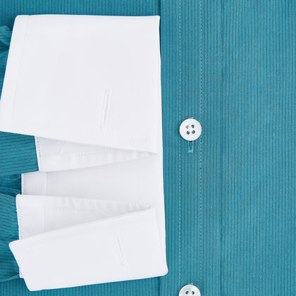 Turquoise Pinstripe Mayfair Shirt Image 3