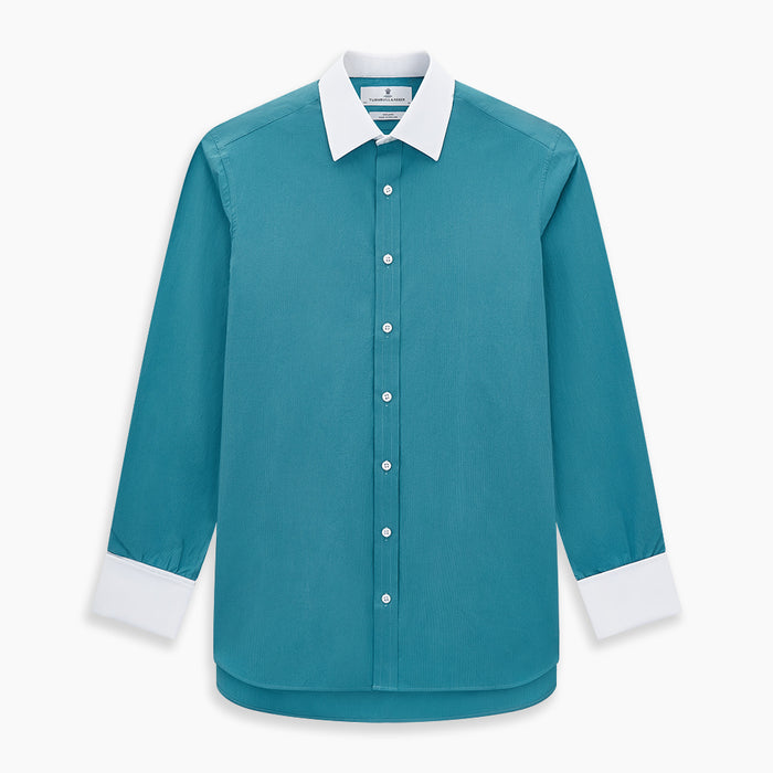 Turquoise Pinstripe Mayfair Shirt Image 6