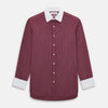 View 1 of product Wine Pinstripe Shirt With Contrast Collar & Cuffs 19