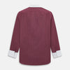 View 3 of product Wine Pinstripe Shirt With Contrast Collar & Cuffs 19