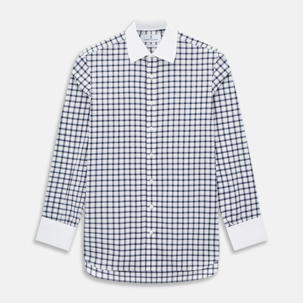 SHIRTS RF NEW WH T&A CLR WHITE DC NAVY CHK ON WHT 18.5