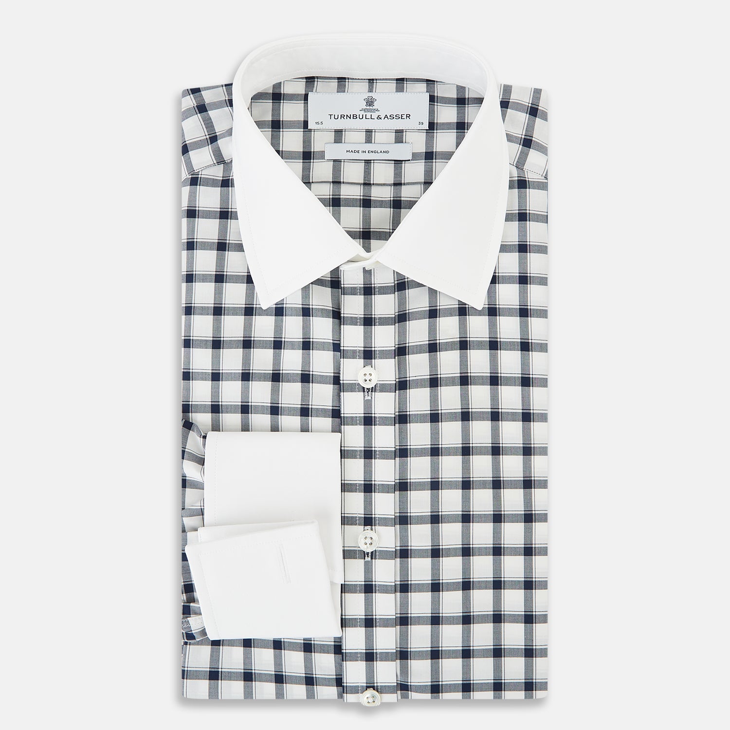 View 5 of product SHIRTS RF NEW WH T&A CLR WHITE DC NAVY CHK ON WHT 18.5