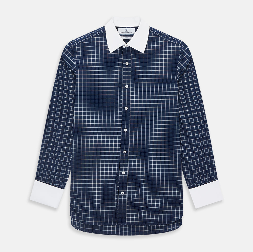SHIRTS RF NEW WH T&A CLR WHITE DC WHT CHK ON NAVY 18.5