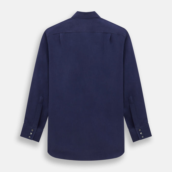 Navy Silk Chelsea Shirt Image 2
