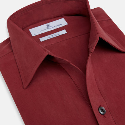 Burgundy Silk Chelsea Shirt Image 1