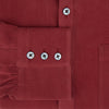 View 4 of product The Turnbull & Asser Burgundy Silk Chelsea Shirt is a long-sleeve, button-up top with a single chest pocket, shown on a white background.