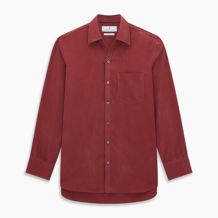 Burgundy Silk Chelsea Shirt Image 6