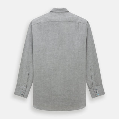 Grey Herringbone Chelsea Shirt Image 4