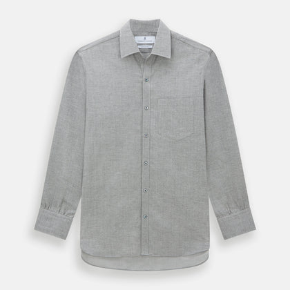 Grey Herringbone Chelsea Shirt