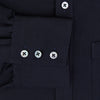 View 4 of product The Turnbull & Asser Navy Twill Chelsea Shirt is a long-sleeve button-up with a collar, front chest pocket, and white buttons, shown against a plain white background.