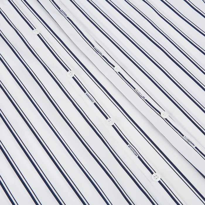 NAVY STRIPED COTTON WESTMINSTER SHIRT Image 6