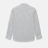 View 3 of product Laid flat on a white background, the Turnbull & Asser UK Westminster White Regular Fit Shirt in Cotton features vertical black and white stripes, a classic collar, buttoned cuffs, and a button-up front—an elegant wardrobe essential that offers timeless style for everyday wear.