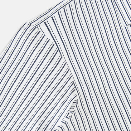 Navy Stripe on White Westminster Shirt with Closed Collar and 3-Button Cuffs Image 5