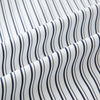 View 8 of product Laid flat on a white background, the Turnbull & Asser UK Westminster White Regular Fit Shirt in Cotton features vertical black and white stripes, a classic collar, buttoned cuffs, and a button-up front—an elegant wardrobe essential that offers timeless style for everyday wear.