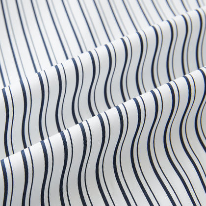 Navy Stripe on White Westminster Shirt with Closed Collar and 3-Button Cuffs Image 7