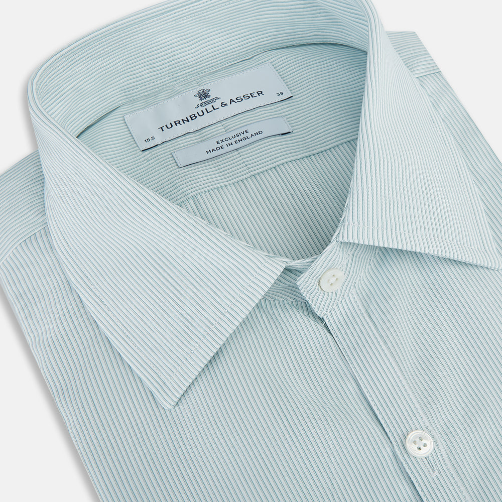Sage Ripple Double Pinstripe Westminster Shirt 14.5