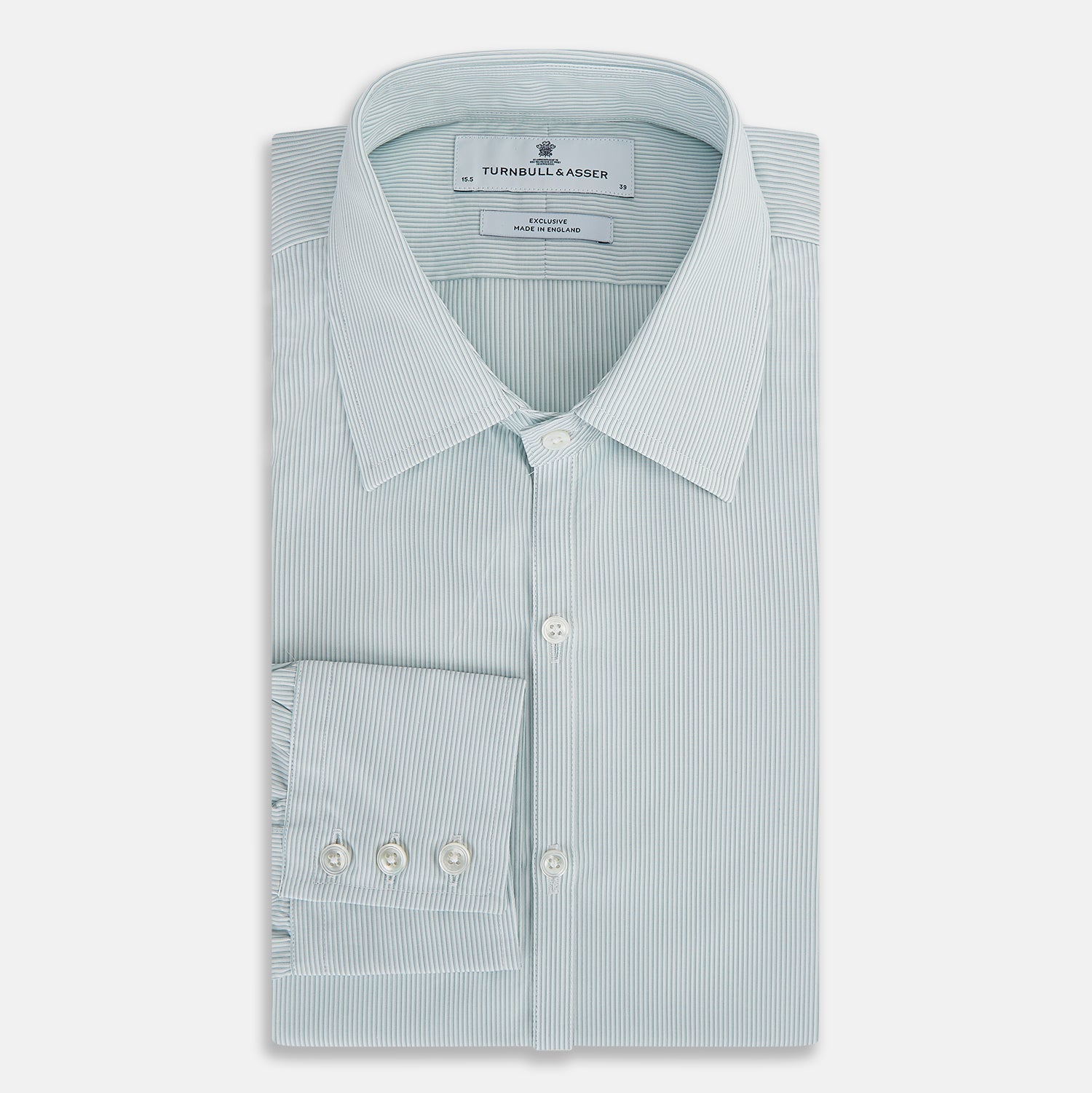 View 5 of product Sage Ripple Double Pinstripe Westminster Shirt 14.5