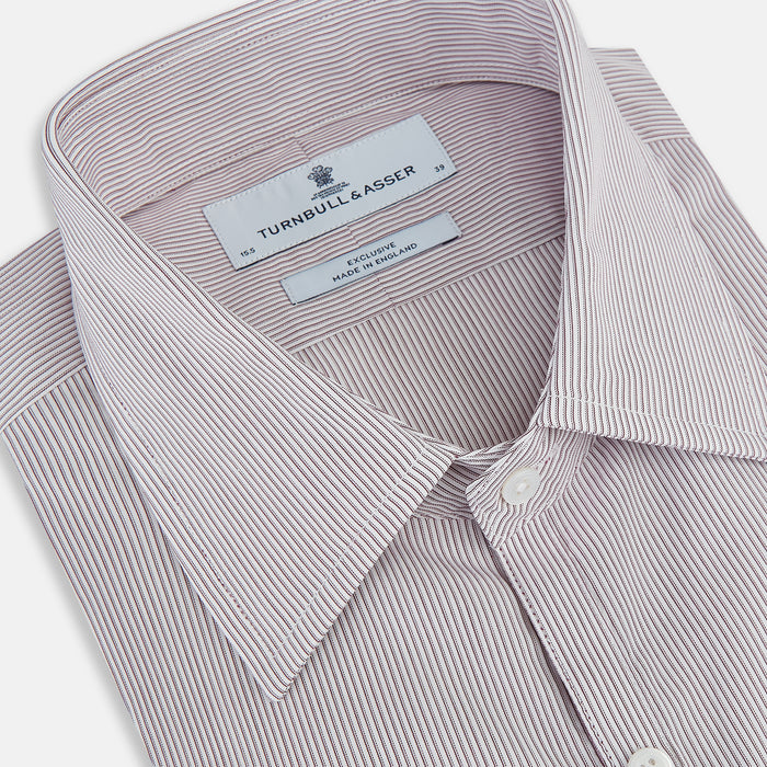 Burgundy Ripple Double Pinstripe Westminster Shirt Image 1