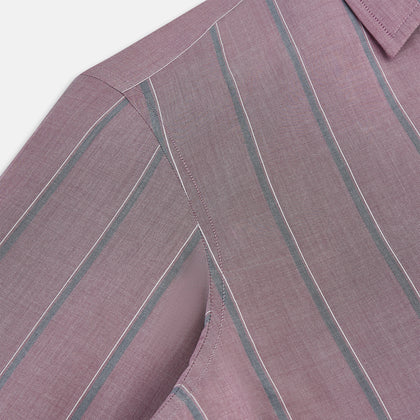 Cerise Red Track Stripe Westminster Shirt Image 5