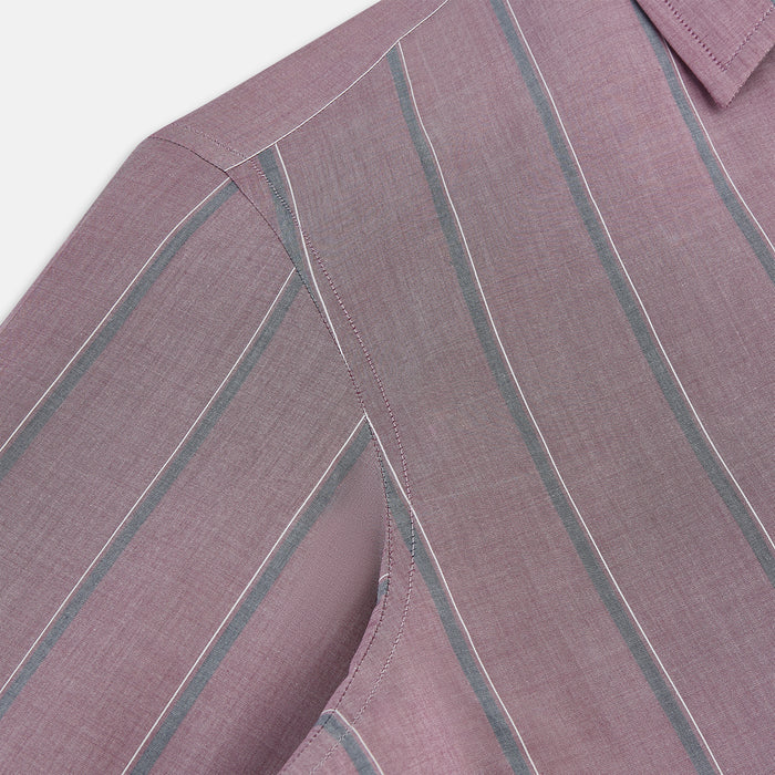 Cerise Red Track Stripe Westminster Shirt Image 5