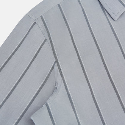 Light Grey Track Stripe Westminster Shirt Image 5