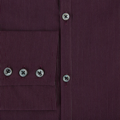 Burgundy Pinstripe Westminster Shirt Image 3