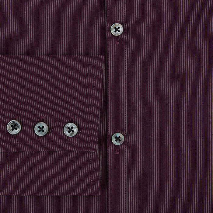 Burgundy Pinstripe Westminster Shirt Image 3