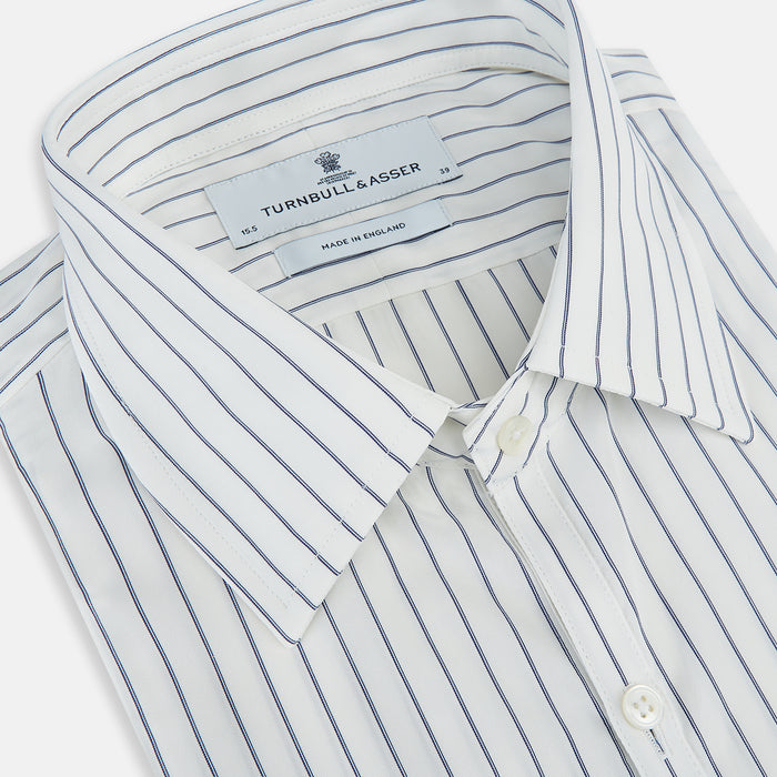 Navy Double Pencil Stripe Westminster Shirt Image 1