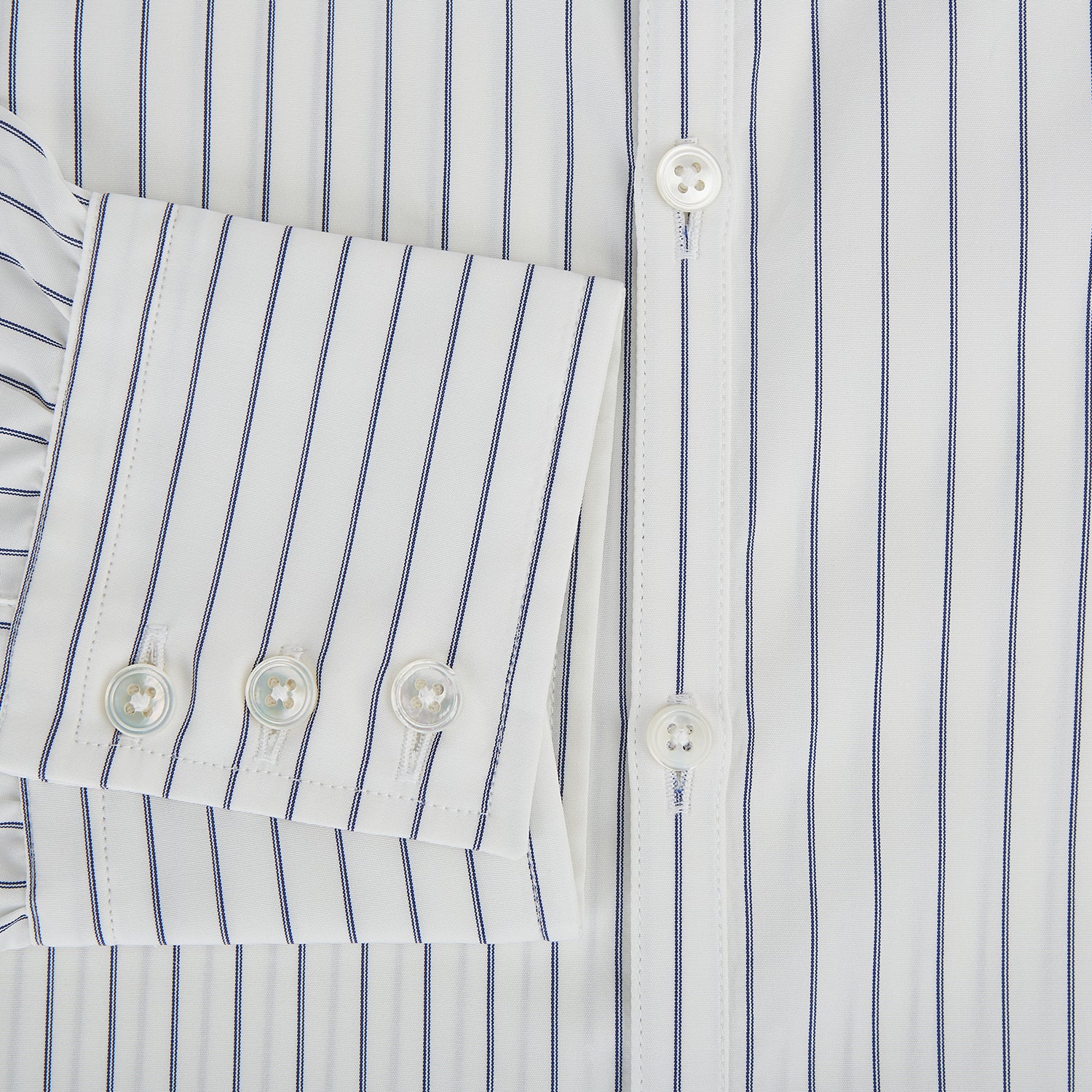 View 4 of product Navy Double Pencil Stripe Westminster Shirt 18.5
