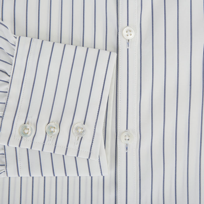 Navy Double Pencil Stripe Westminster Shirt Image 3