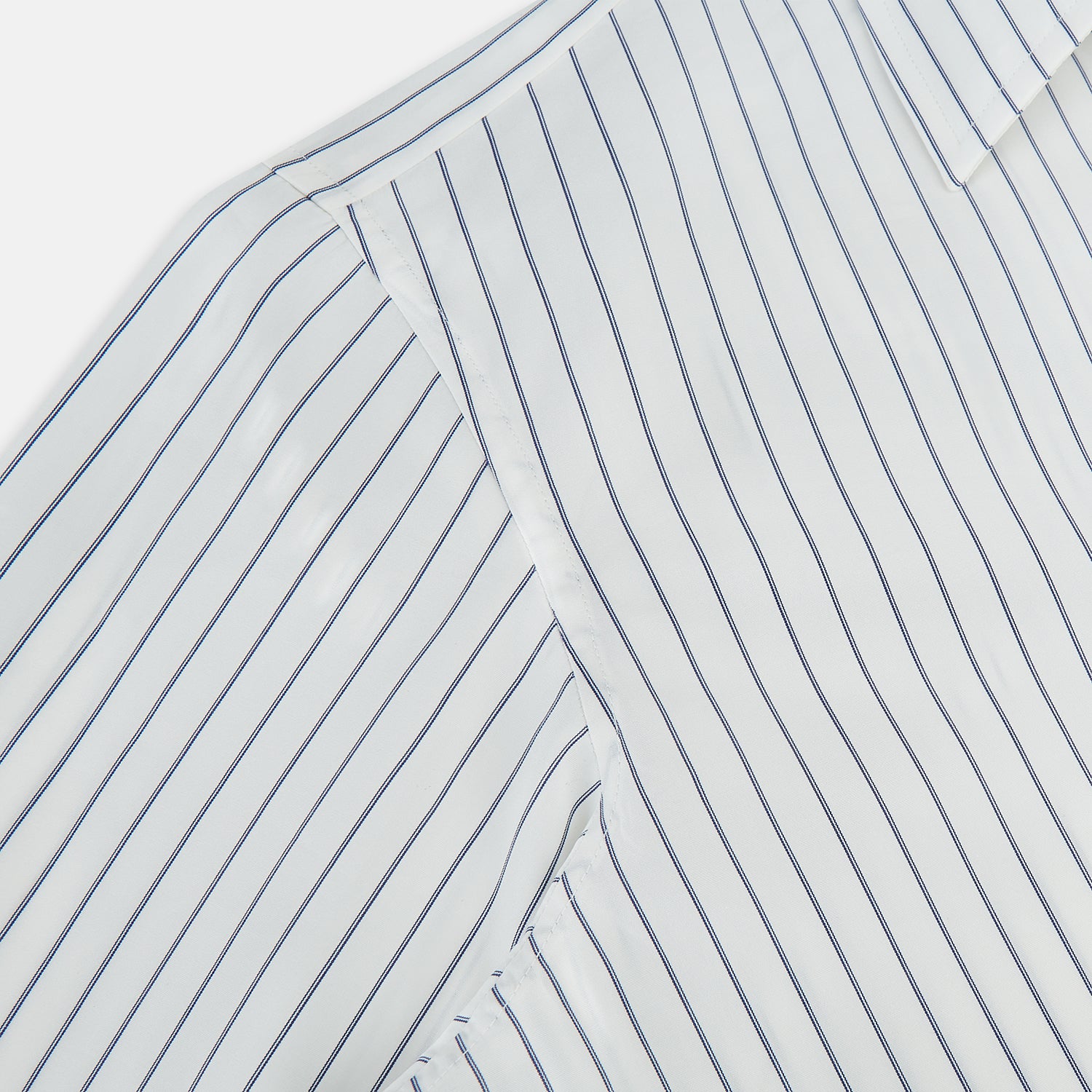 View 6 of product Navy Double Pencil Stripe Westminster Shirt 18.5