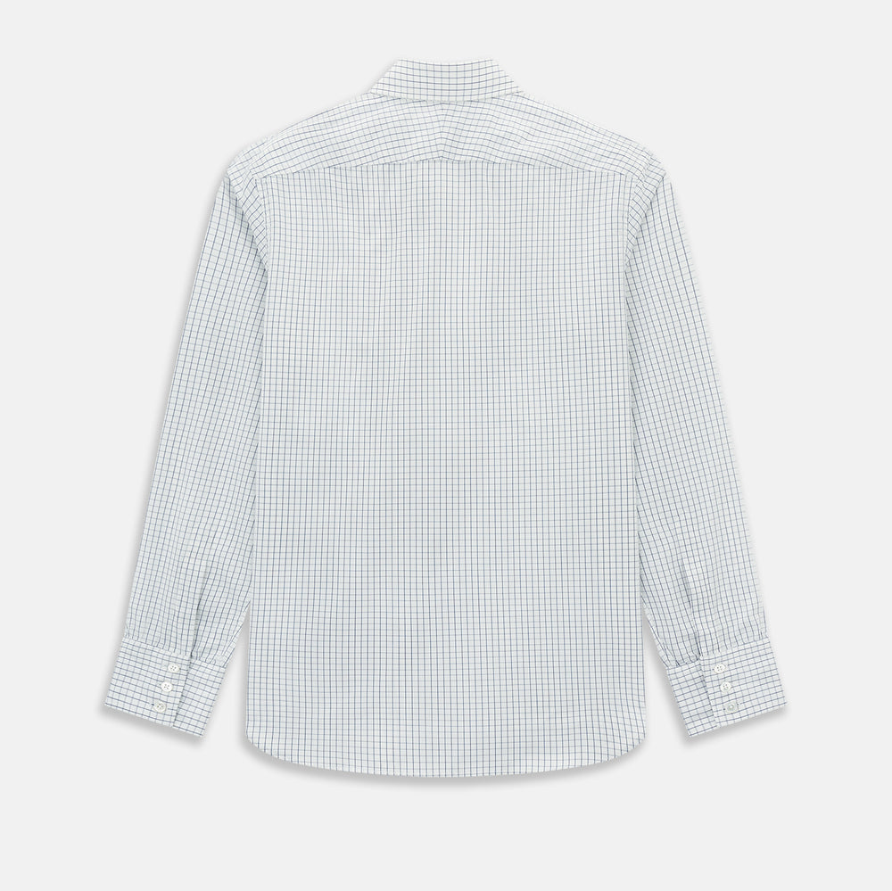 Navy Double Bar Graph Check Westminster Shirt 14.5