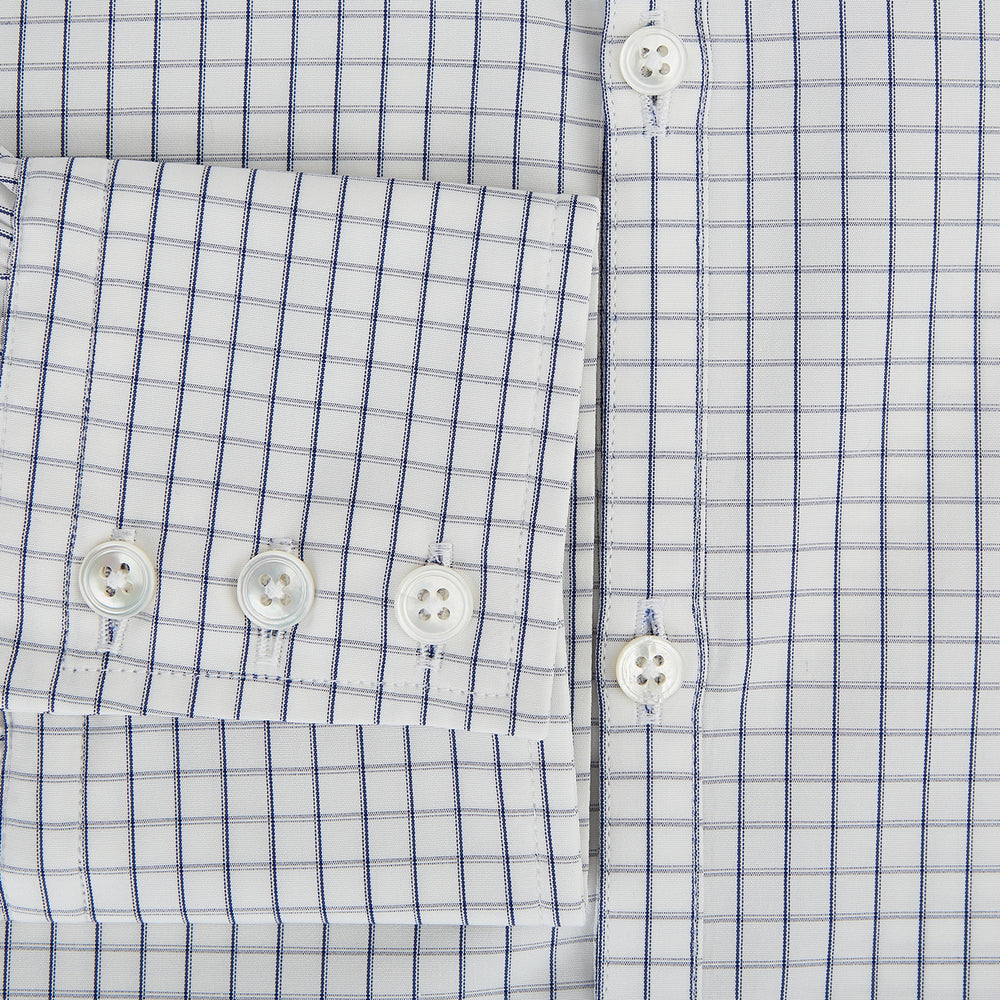 Navy Double Bar Graph Check Westminster Shirt 14.5
