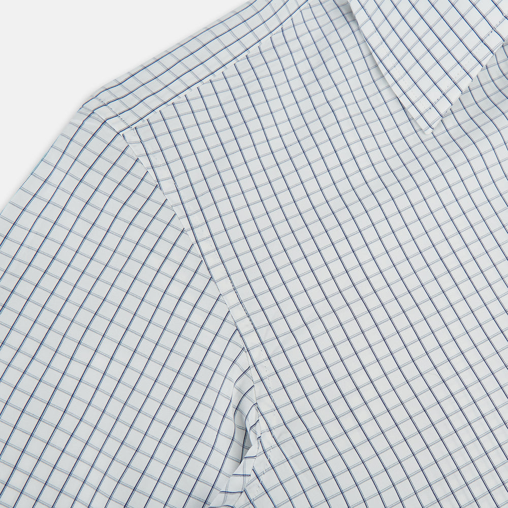 Navy Double Bar Graph Check Westminster Shirt 14.5