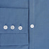 View 4 of product A Colony Blue Pin Check Windsor Shirt by Turnbull & Asser UK, featuring long sleeves, white buttons, a classic Turnbull collar, and buttoned cuffs—expertly crafted in Britain and displayed flat on a white background.