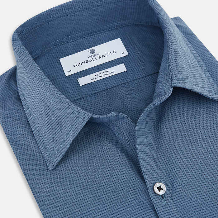 Steel Grey Pin Check Windsor Shirt Image 1
