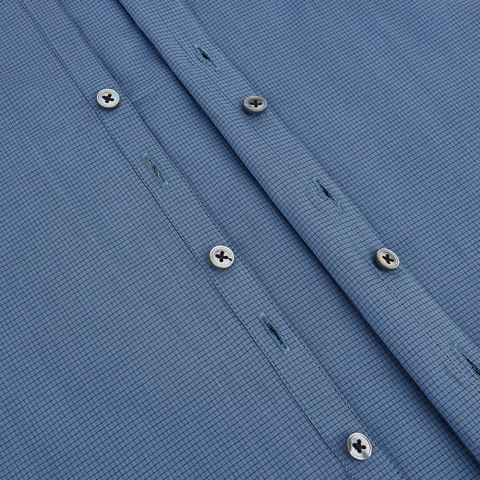Steel Grey Pin Check Windsor Shirt Image 6
