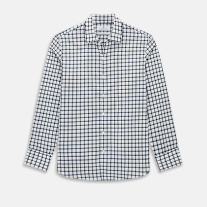 Chequered Navy on White Windsor Regular Fit Shirt in Cotton
