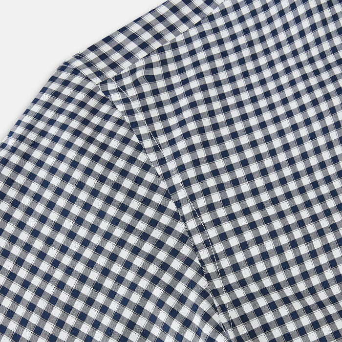 Windsor Fine Checked Navy on White Regular Fit Shirt Image 4