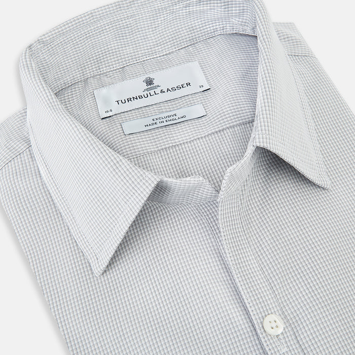 Grey Micro-Tattersall Check Windsor Shirt Image 1