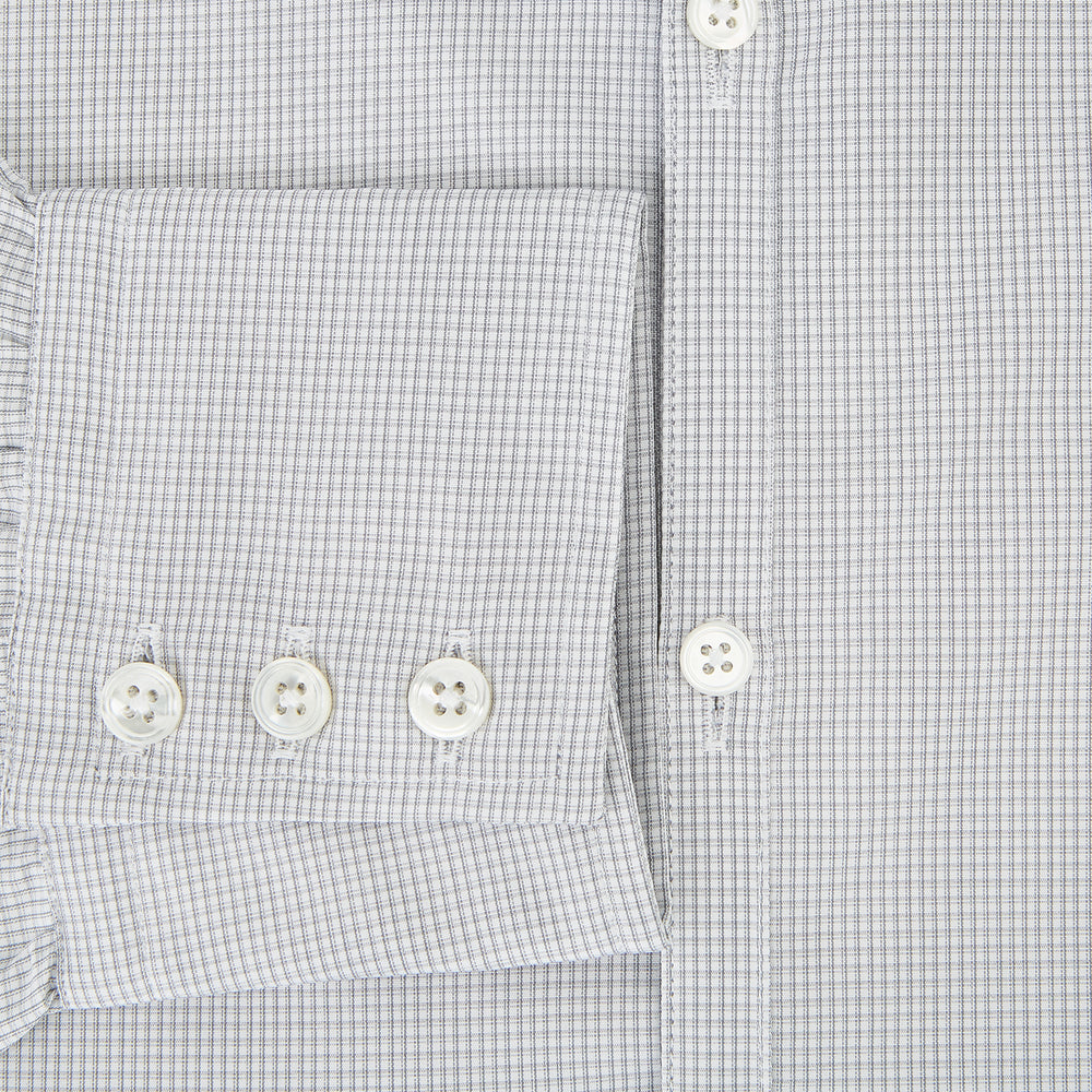 Grey Micro-Tattersall Check Windsor Shirt 16
