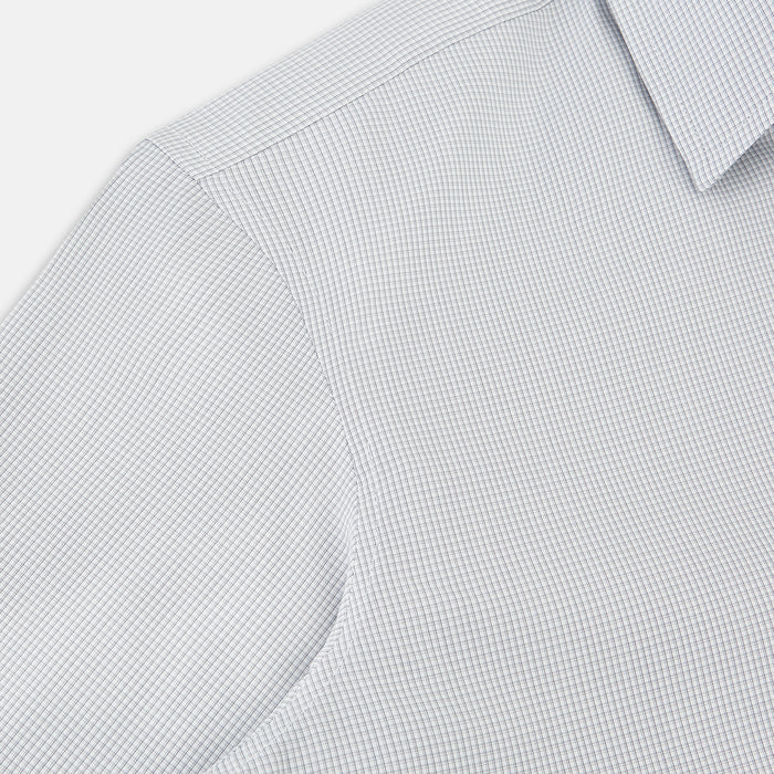Grey Micro-Tattersall Check Windsor Shirt Image 5